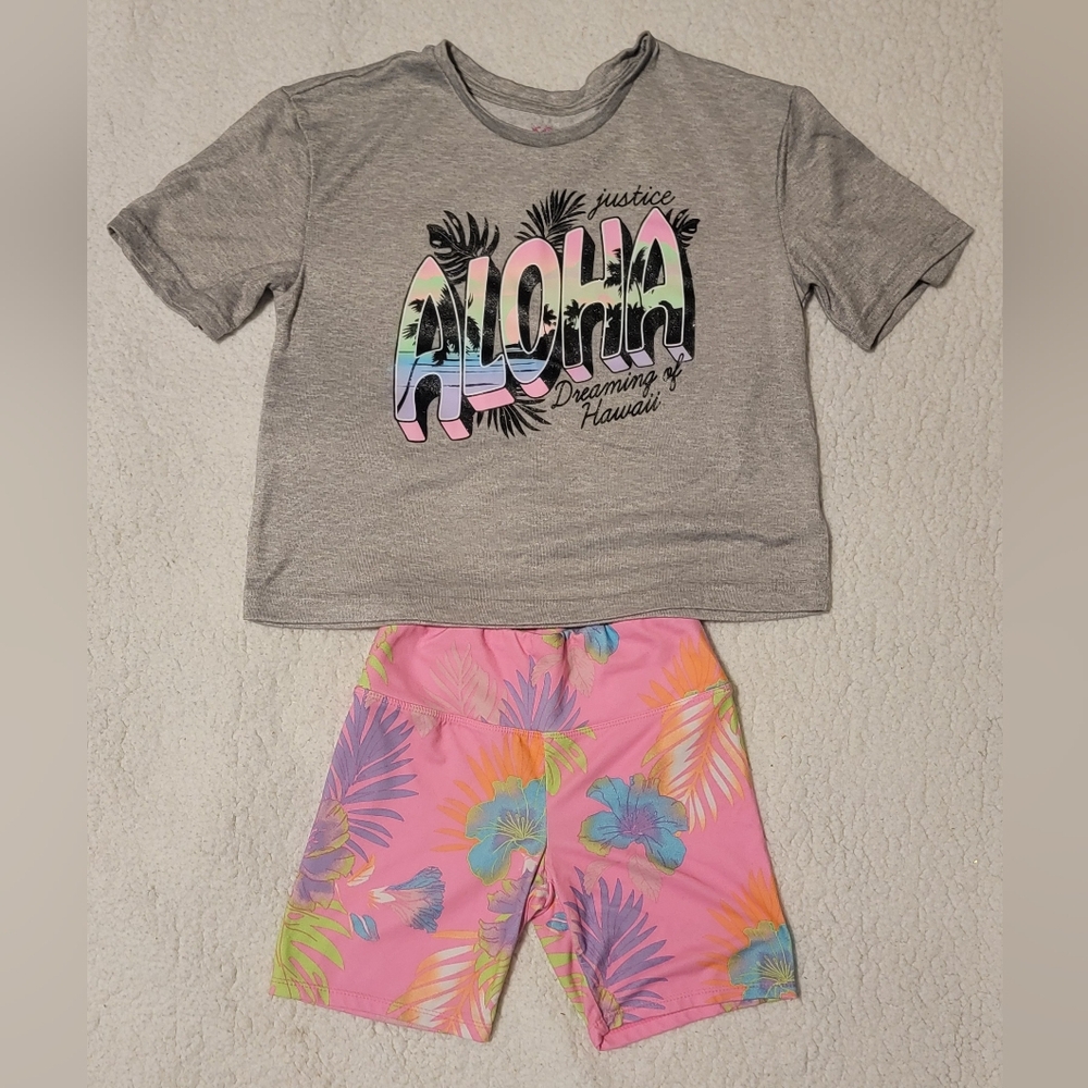 Justice size 8 Shirt and Shorts Set